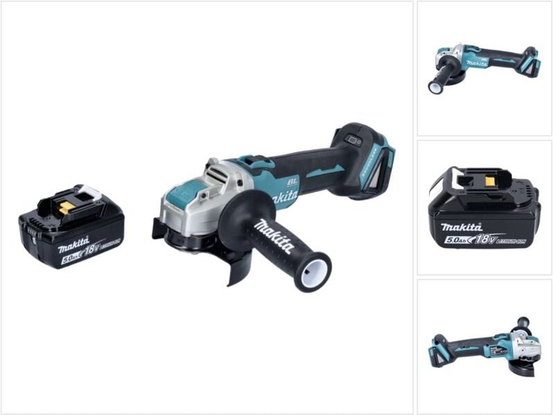 Dga 521 T1X1 Akku Winkelschleifer 18 v 125 mm x-lock Brushless + 1x Akku 5,0 Ah - ohne Ladegerät - Makita