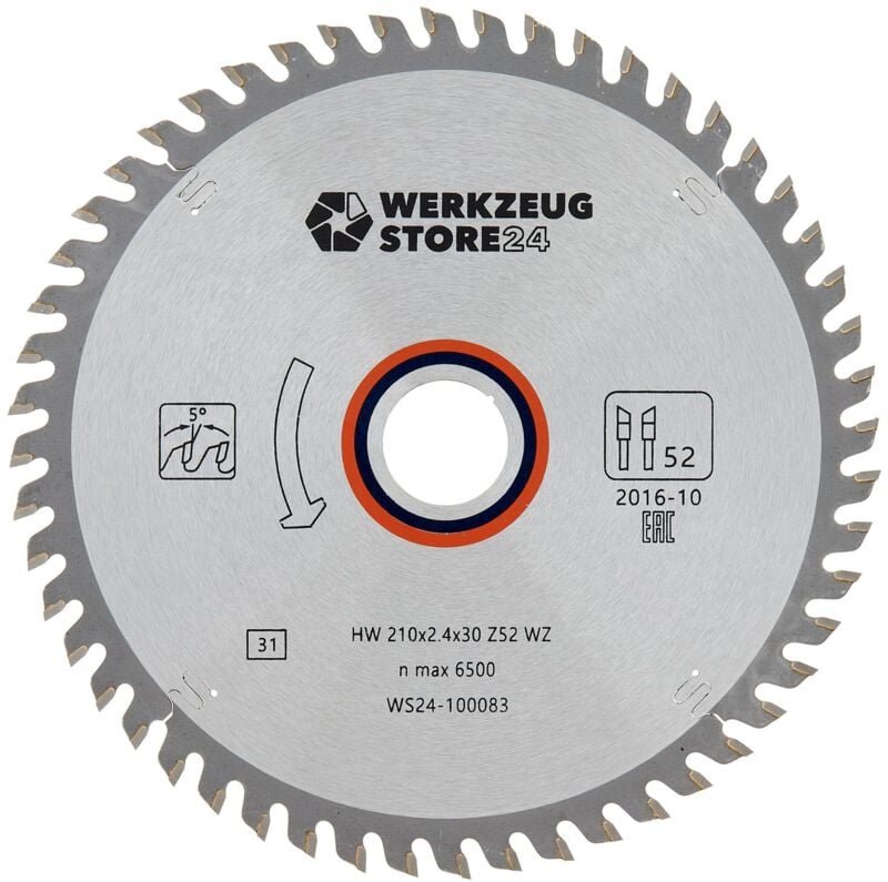 Hm Kreissägeblatt Holz 210 x 2,4 x 30 wz 52 100083 - Ws24