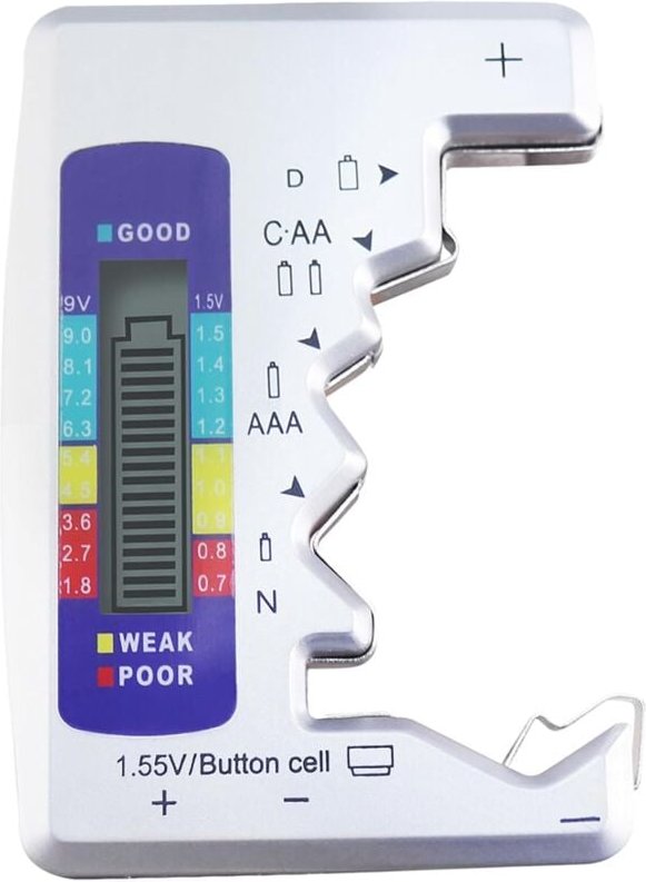 Jusch - Universeller digitaler Batterietester, Mini-Batterietester, LCD-Kapazitätstester, Prüfgerät für c, aa, aaa, dn, ...