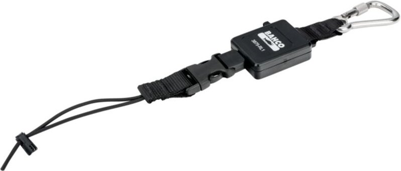 Bahco Einziehbare Absturzsicherungsleine mit fest montiertem Karabiner, 0,9 kg, 1 m