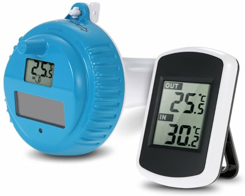 Kabelloses Pool-Thermometer, schwimmendes Pool-Thermometer mit LCD-Display, Wassertemperatur-Messung, Spas, Whirlpools, ...