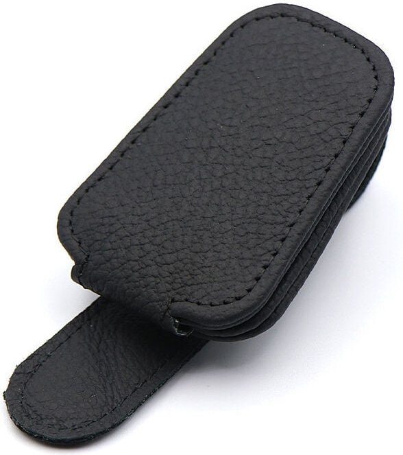 Auto-Sonnenblende-Sonnenbrillenhalter, Leder, magnetischer Brillenhalter mit Kartenclip, Auto-Sonnenbrillen-Verlängerung...