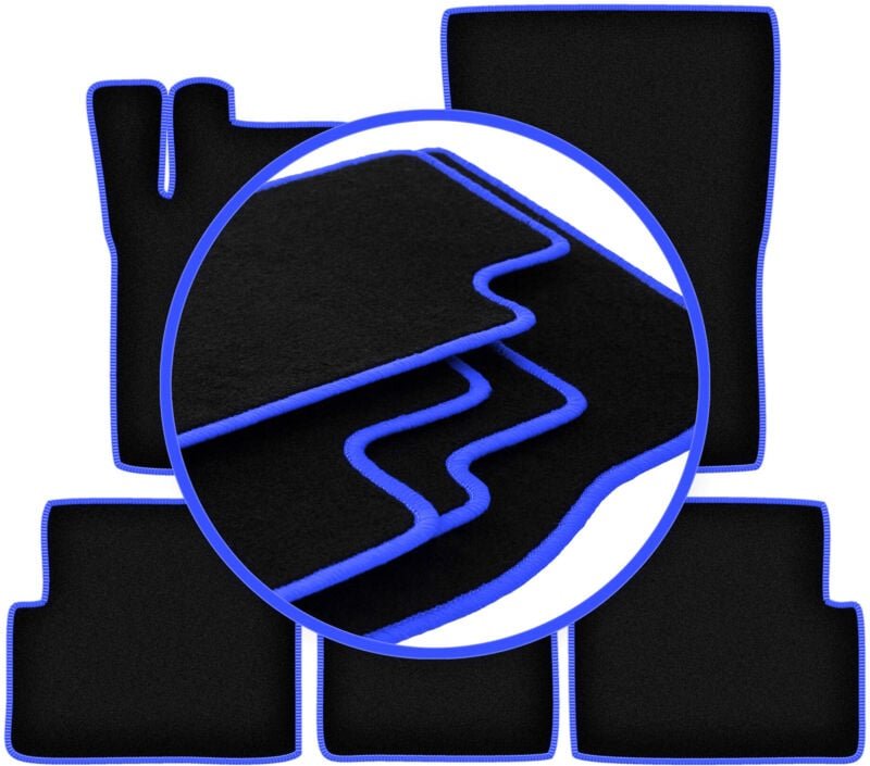 CARLUX-BLUE Autofußmatten für: Mercedes G W463 Lang Geländewagen (2008-2018)