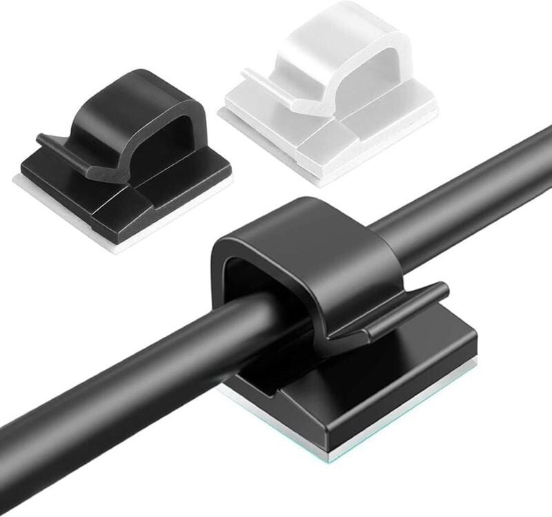 50 Stück Kabelclips, selbstklebende Kabelclips, Kabel-Ordnungsclips, selbstklebende Kabelclips, selbstklebende Kabelbind...