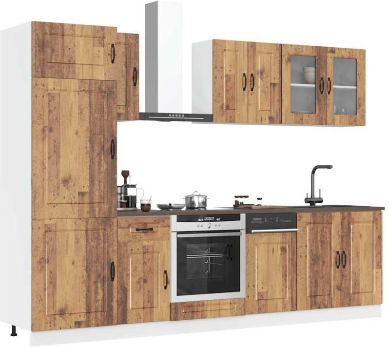 Vidaxl - 8-tlg. Küchenschrank-Set Kalmar Altholz-Optik Holzwerkstoff