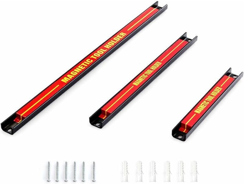 Magnetstangen-Set mit 3 Stück, Werkzeughalter zur Wandmontage mit unterschiedlichen Längen 20 cm/30 cm/60 cm, Tragkraft ...