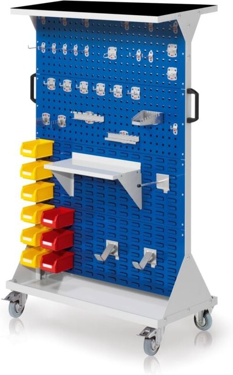 Kappes RasterMobil® mobiler Arbeitsplatzschrank Größe 4 1580x1000x500mm 4x Lochplatte 4x Schlitzplatte 50-teilig mit Auf...