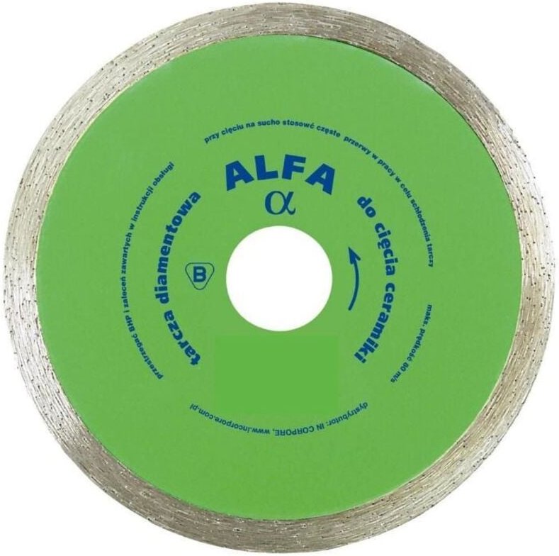 Glatte Diamantscheibe Für Fliesen Alfa 250mm - Td-250 Alfa