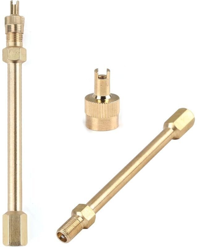 2 Rückschlagventilverlängerungen à 14 cm mit Mutternabzieher - Ventilverlängerung für Reifen von Autos, Rollern, LKWs un...