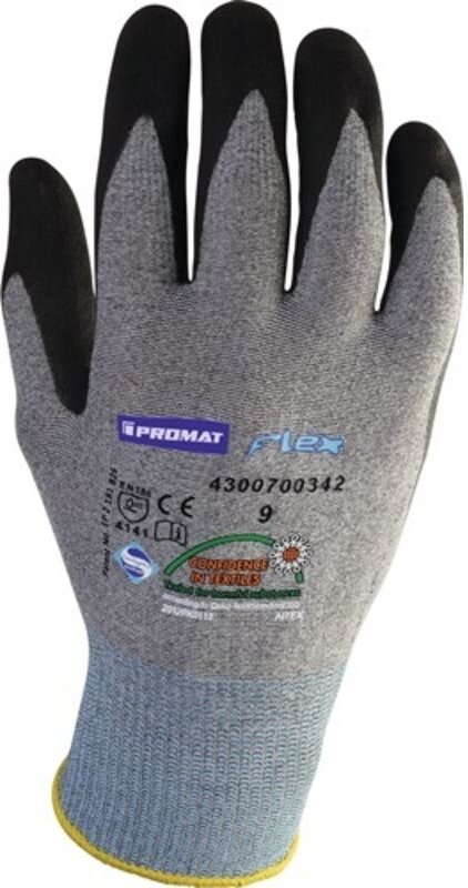 Handschuhe Flex Größe 10 grau/schwarz en 388 PSA-Kategorie ii - Promat