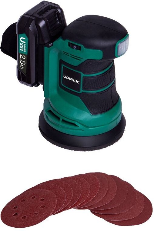 Exzenterschleifer 20V – Ø125mm Inkl. 2,0Ah Akku & Ladegerät