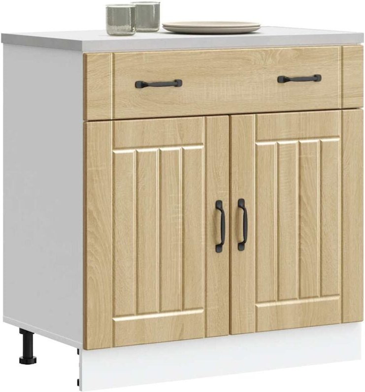 Küchen-Unterschrank Lucca Sonoma-Eiche Holzwerkstoff - Vidaxl