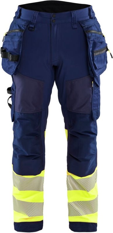 Arbeitssoftshellhose Hochsichtbarkeit Klasse 1 1821 - Marine/Gelb XS - DE(38) - SE(C44) - Kurz