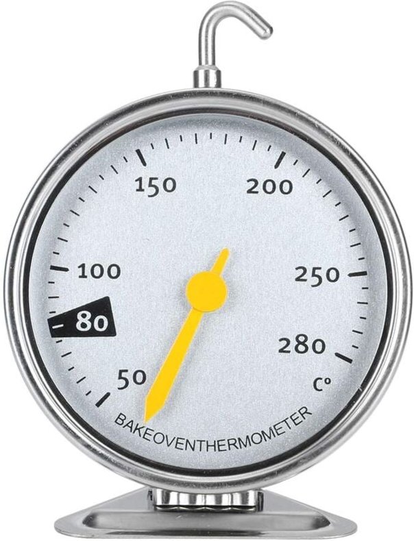Thumbnail - Zoternen - Edelstahl-Großzifferblatt-Ofenthermometer mit Haken Küchenherd Mess-Thermometer Messgerät Küchenherd 50-280 ℃
