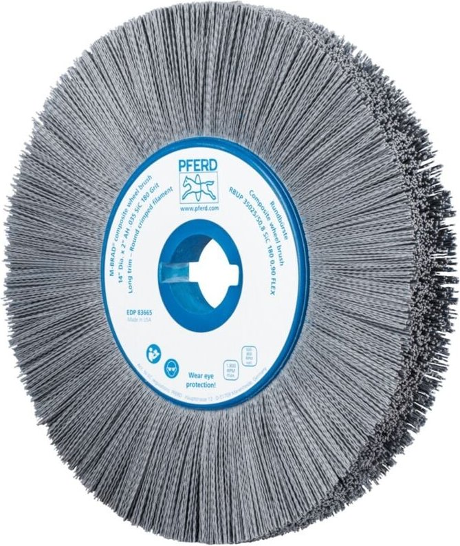 PFERD TOOLS COMPOSITE FLEX Rundbürste RBUP Ø 350x25x50,8 mm Bohrung SiC-Filament-Ø 0,90mm Korn 180 stationär