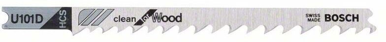 3x Stichsägeblatt u 101 d Clean for Wood - 2608637723 - Bosch