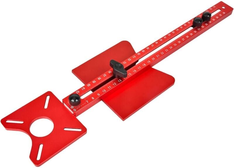 4-in-1-Multifunktions-Frässchlitzhalter, metrische Schneidlehre für Oberfräsenwerkzeug, Oberfräsen-Kreislehre zum Schnei...