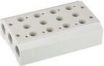 Mehrfach-Grundplatte für 5/2-5/3-Wegeventile, 3 Positionen, g 1/2 - Riegler