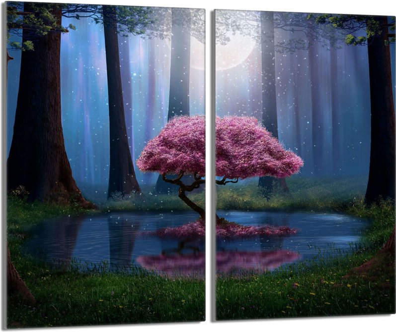 Glasschutzplatte für Herd 2x30x52 Baum