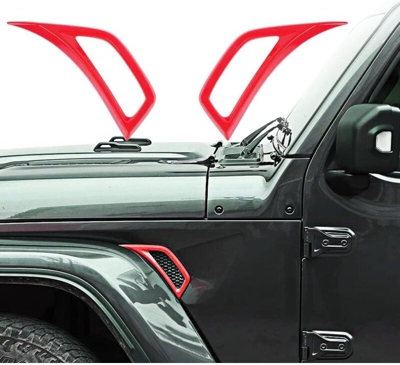Linghhang - Roter ABS-Auspuff-Trimmaufkleber für Jeep jl Wrangler 2018 2019 2020 Jeep Wrangler Zubehör