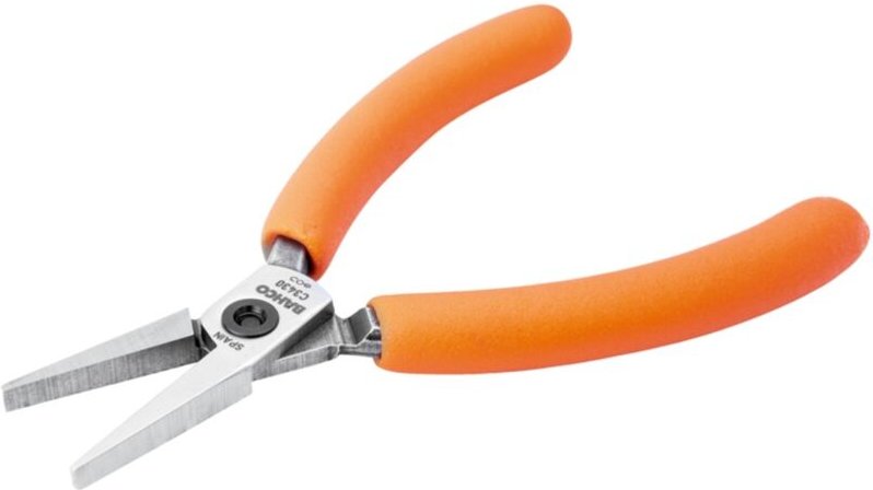 Bahco Kompakte Flachzangen mit orangefarbenen PVC-Griffen 129 mm