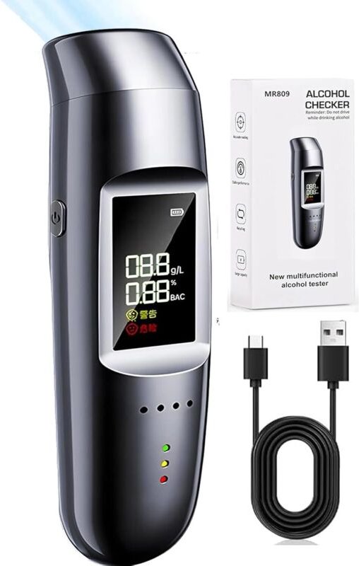 Elektronischer Alkoholtester, NF-zugelassener elektronischer Alkoholtester, tragbarer digitaler Alkoholtester mit LCD-Bi...