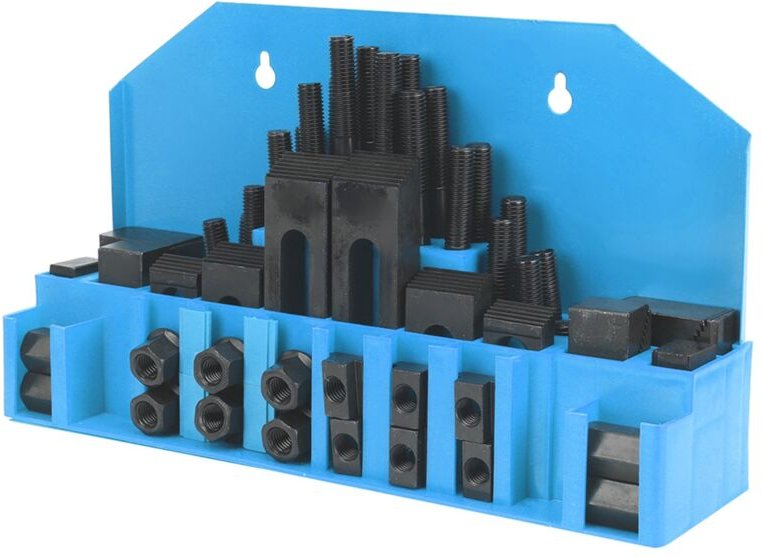 Spannpratzen Satz, T-Nut-Klemmen-Kit, 58-teilig für T-Nutenbreite 16 mm Gewinde M14 T-Nutensteine Spanneisen Spannwerkze...