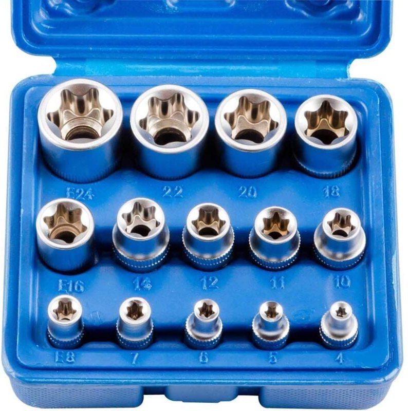 14-teiliger E4-E24 E-Torx-Sechskant-Innen-Torx-Steckschlüsselsatz - Ulisem