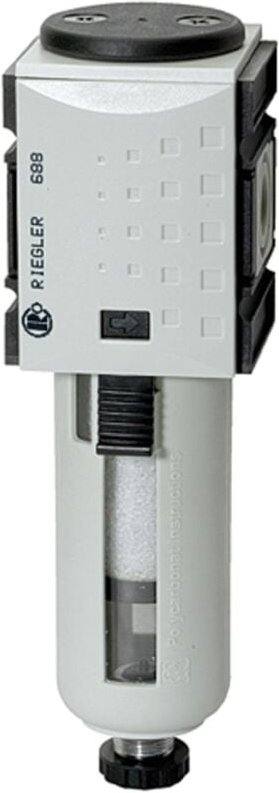 Vorfilter »futura«, PC-Beh., Schutzkorb, 0,3 µm, bg 4, g 1, ha - Riegler