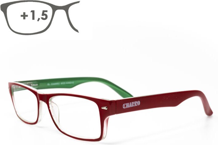 Lesebrille Kansas Rot/Grün. Erhöhen Sie +1,5