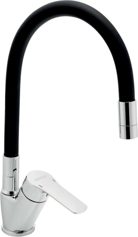 Novaservis - Metalia 54 - Spültischarmatur mit flexiblem Arm, Chrom/schwarz 54014F,0C