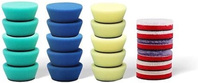 Thumbnail - 21-teiliger Polierschwamm, 50 mm Auto-Polierpads, Mini-Schwamm-Polierset, Woll-Polierpad, Polierpad-Set für Poliermaschi...