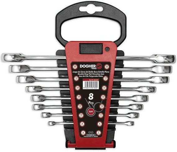 Dogher - Set mit 8 Doppelmundschlüsseln flacher Stern 454-018