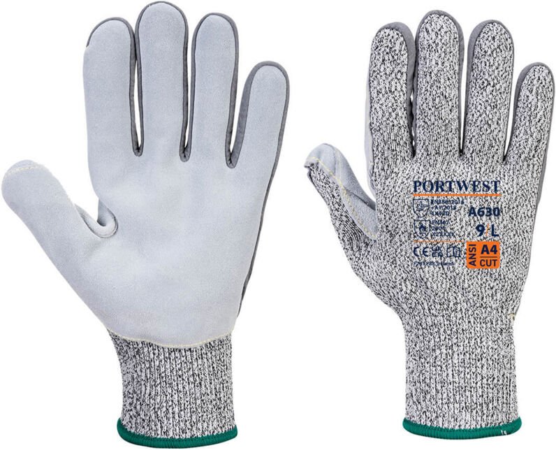 Rasierhandschuhe Schnittschutz Grau L - Größe 9