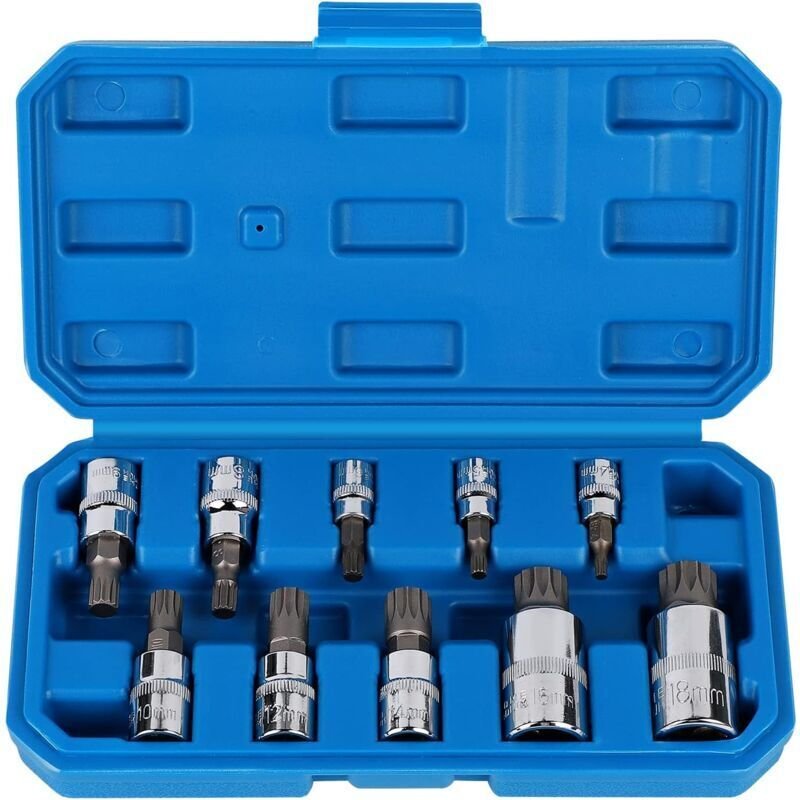 Thumbnail - CHOYCLIT Torx-Steckschlüsseleinsatz 1/2'', 1/4'', 3/8'', 12-Punkt-Torx-Bit M4 M5 M6 M8 M10 M12 M14 M16 M18, Inbus-Stecks...
