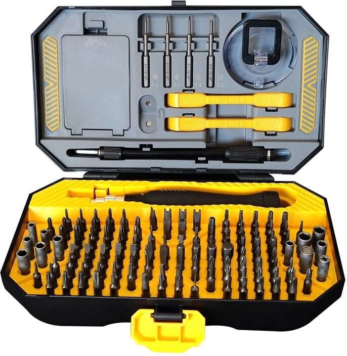 Kleines Schraubendreher-Set, 145-in-1, Präzisions-Schraubendreher-Bit-Set mit magnetischem Schraubendreher, mit Pinzette...