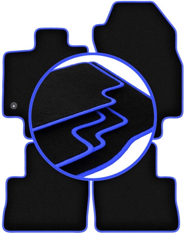 CARLUX-BLUE Autofußmatten für: Toyota RAV4 V Hybrid SUV (2019-)