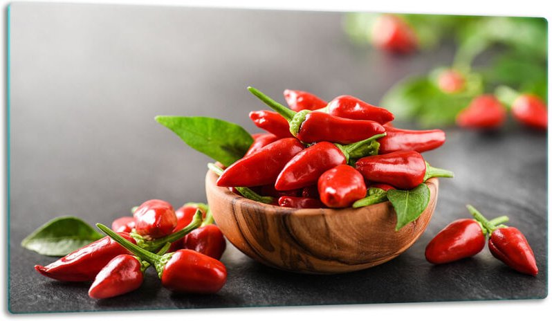 Glasschild Schneidebrett 52x30 Paprika