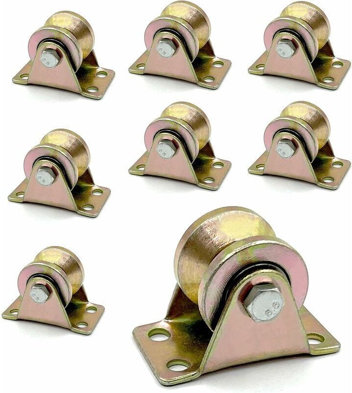 Thumbnail - 8 Stück Heberolle - V-förmiges Heberad - Robuste Ausführung - Dicker Stahl - Leise - Edelstahl-Lackbeschichtung - Für In...