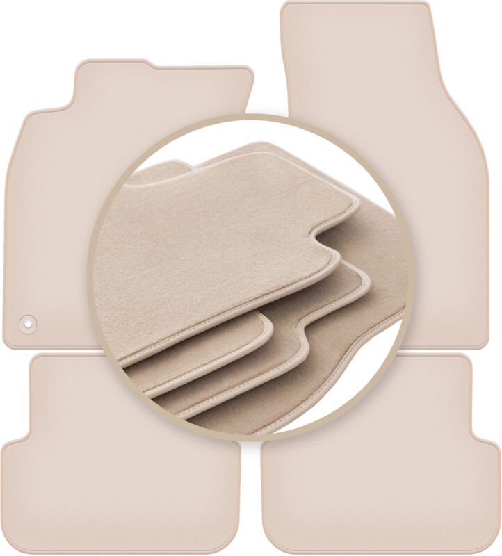 PREMIUM beige Matten für: Audi A6 C6 Limousine, Kombi, Avant 2004-2006