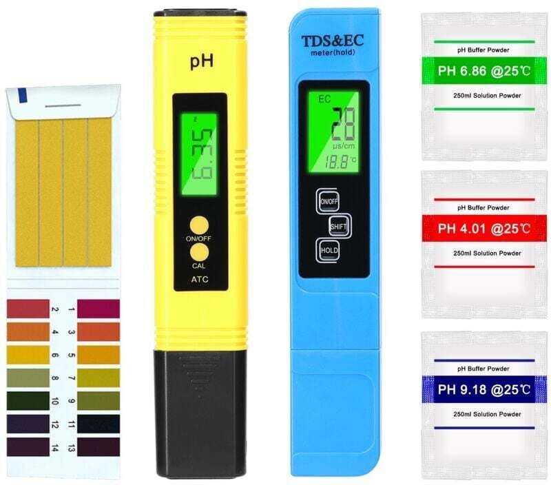 3-in-1 TDS+EC+Thermometer-Tester und pH-Meter mit automatischer Kalibrierungsfunktion, präziser Wasserqualitätsmonitor, ...
