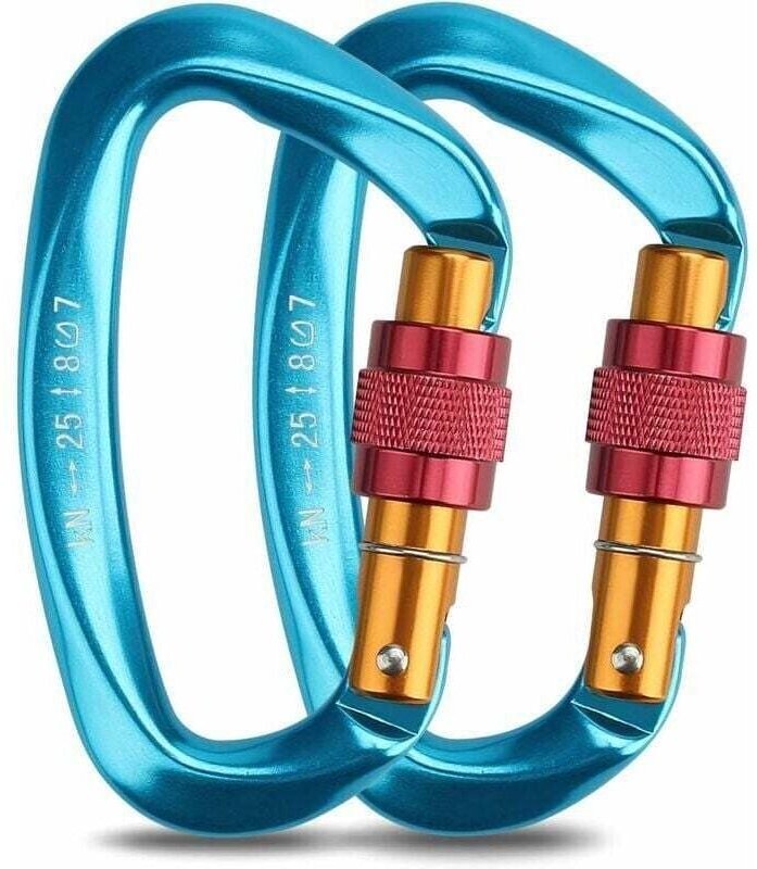 Ulisem Kletterkarabiner, 2 Stück Karabiner mit automatischer Verriegelung, D-Ring-Karabiner aus Aluminium und Edelstahl ...