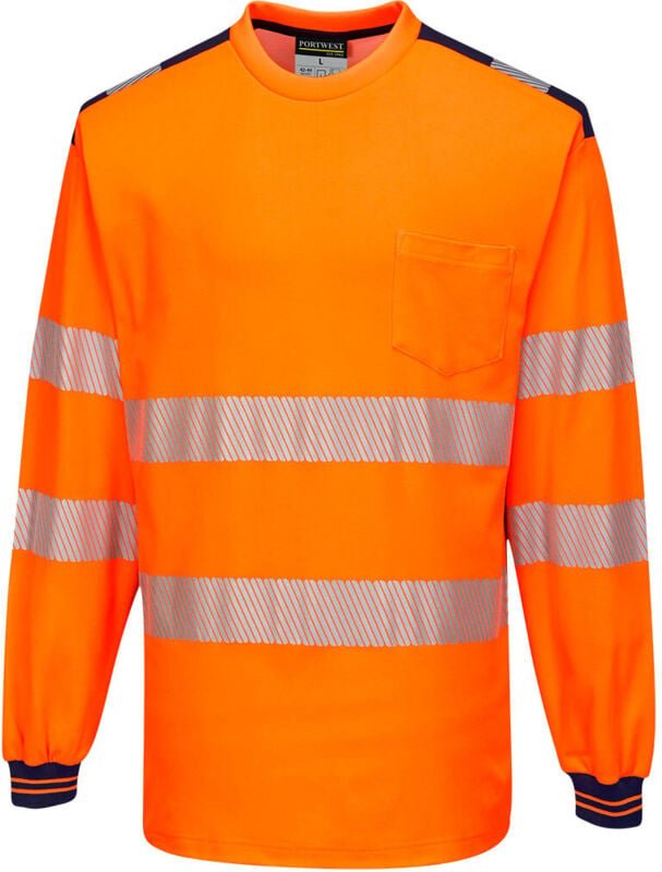 Thumbnail - T-Shirt PW3 Hochsichtbar ML Orange/Navy M