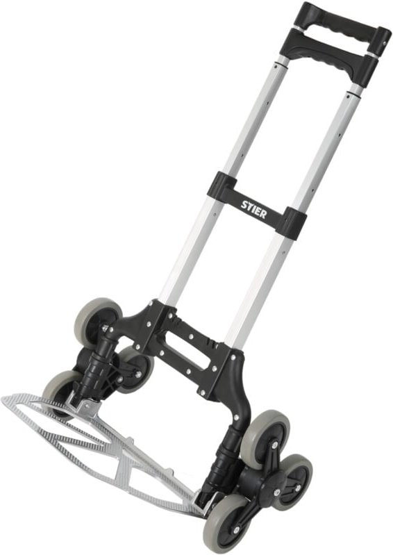 Aluminium Sackkarre Treppensteiger, Tragkraft 70kg, Sackkarre klappbar, Griff Höhenverstellbar, Ladefläche mit Antirutsc...