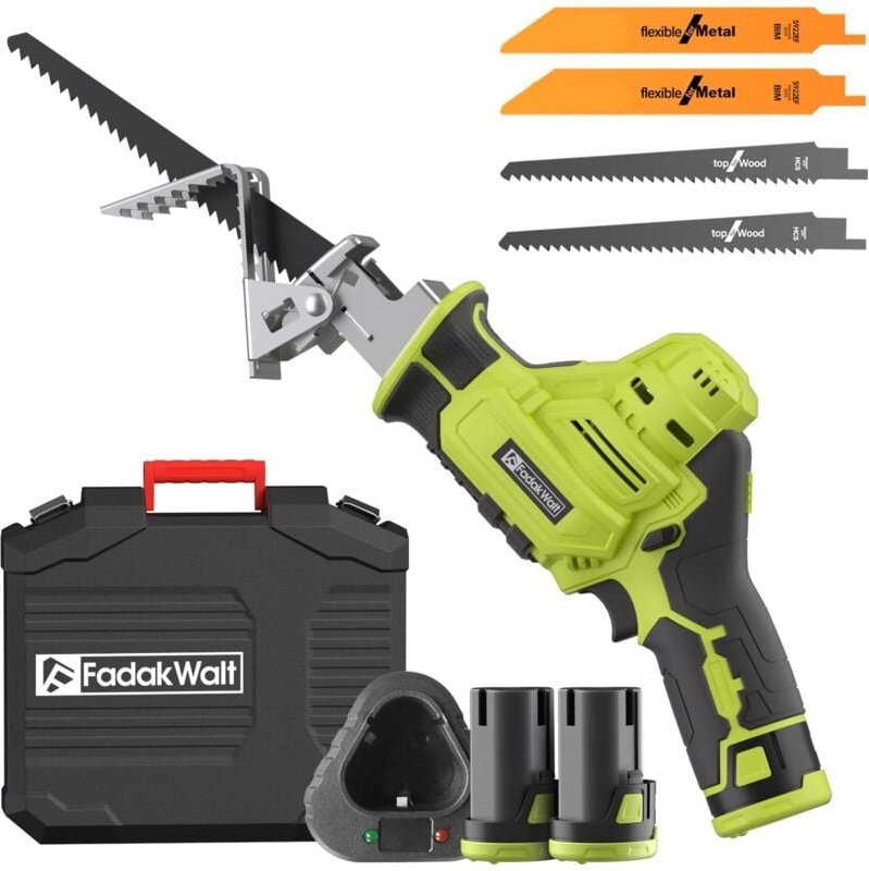 Pulituo - Scie Sabre Sans Fil 12V Scie Egoîne Electrique sans Fil Vitesse Variable 0-2700RPM,vert scie sabre sans fil av...