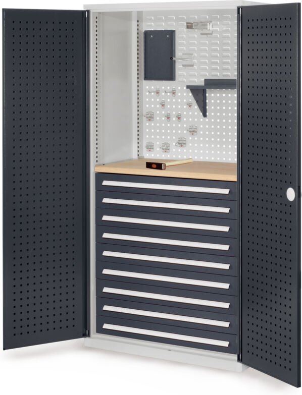 Kappes ®RasterPlan Schubladenschränke 1950x1000x600mm Lochplattentüren Modell 17 anthrazitgrau