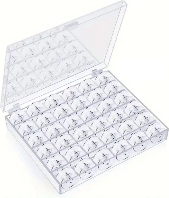 36 Stück Nähmaschinen Spulen Set mit Aufbewahrungsbox, Transparent Spulen Nähmaschine mit Spulenbox, Unterfadenspulen Ku...
