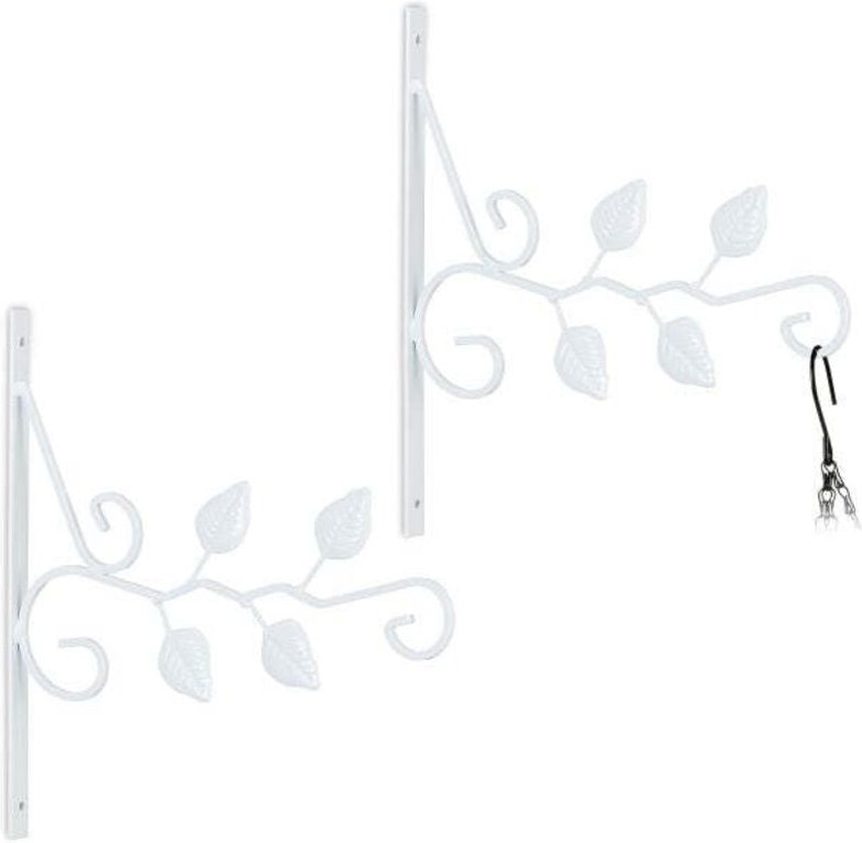 Set of 2 hanging basket brackets leaves