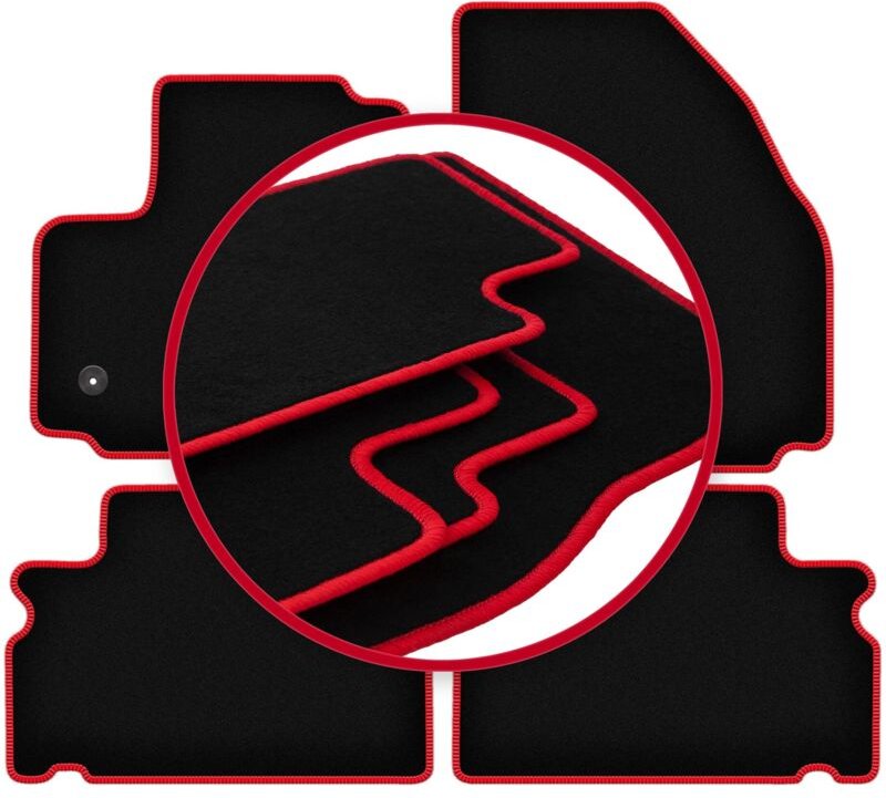 CARLUX-RED Autofußmatten für: Ford S-MAX MK1 Minivan (2012-2015)