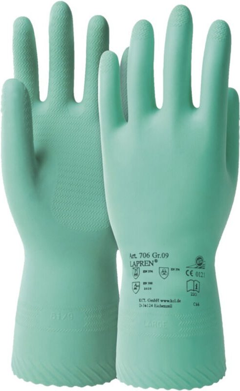 070609141E Chemikalienhandschuhe Lapren 706 Größe 9 grün en 388, en 37 - Honeywell